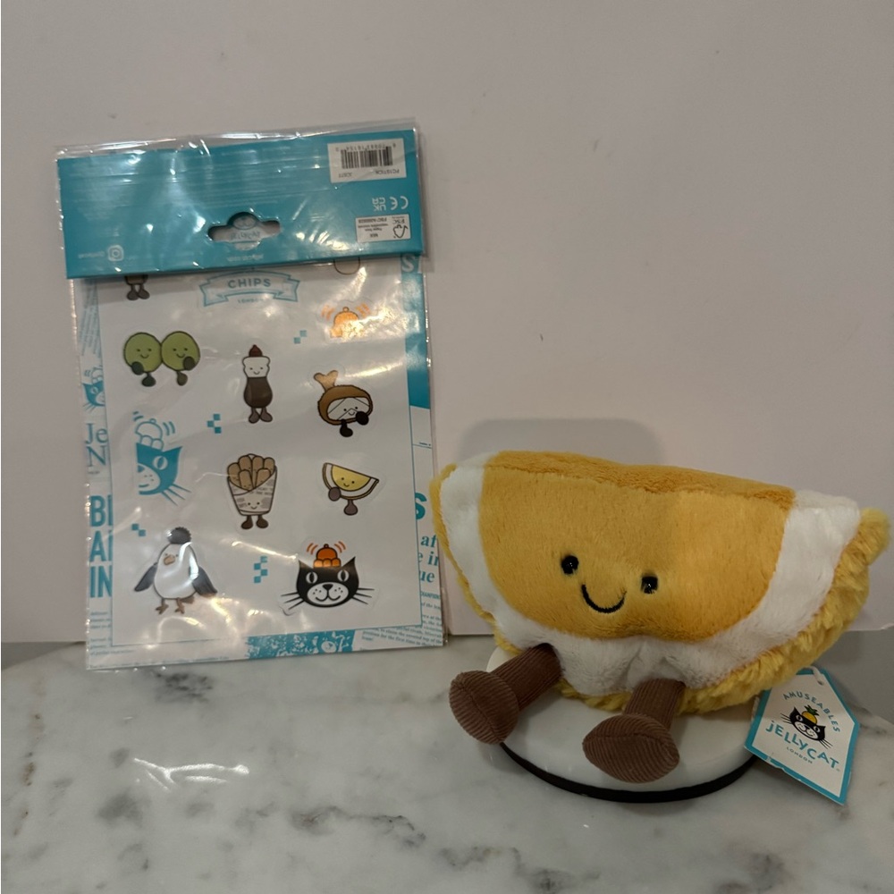 Jellycat Clemont The Lemon UK Exclusive Fish & Chips London with Stickers